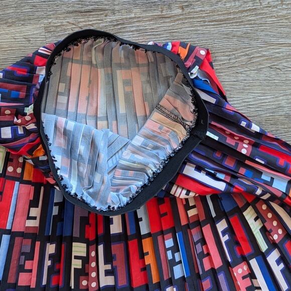 All Over FF Print Poplin Skirt Women's Size Small S - Picture 6 of 7